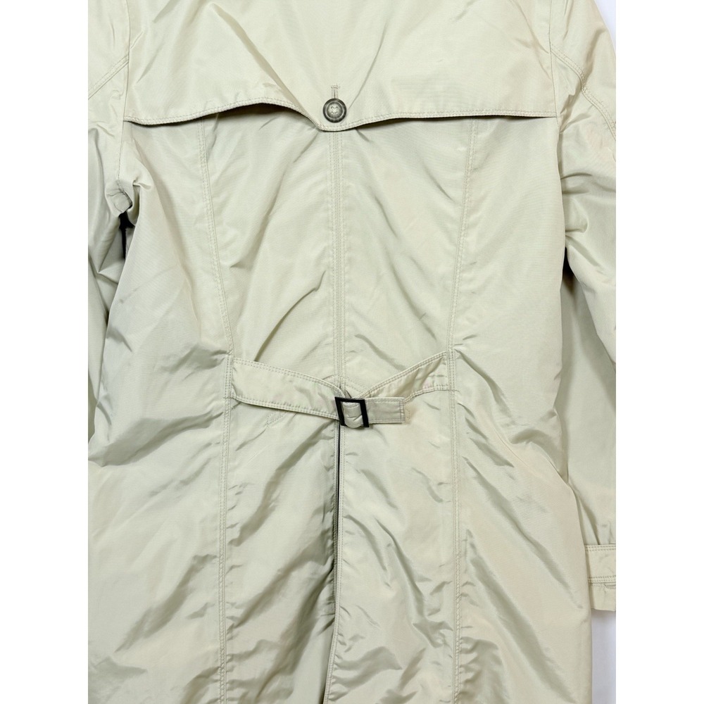 Eddie Bauer WeatherEdge Trench Coat Womens Medium Beige Rain Jacket Minimalist - Picture 13 of 16